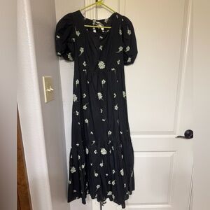 Elegant Black Floral Maxi Dress